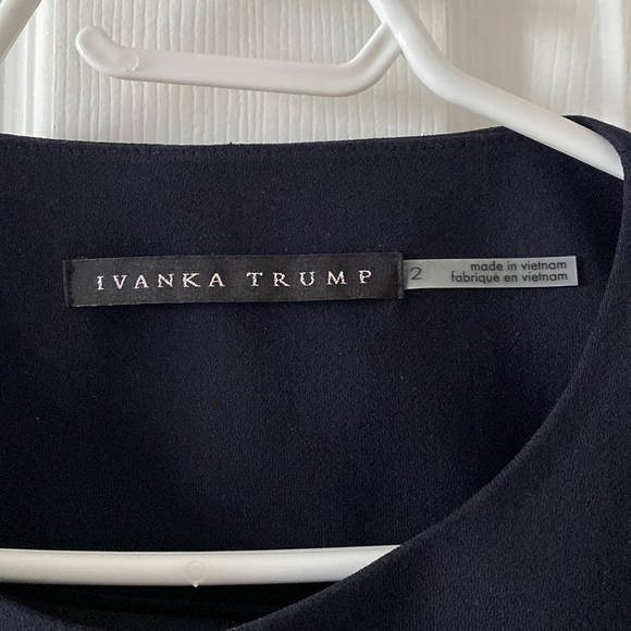 Ivanka Trump dark navy blazer gold zippers with satin lining - Picture 2 of 6
